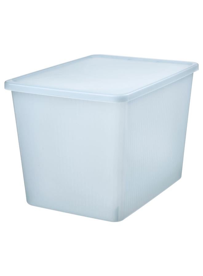 Zaboon Storage box with lid, transparent grey-blue, 36x50x35 cm/44.5 l - Image 1