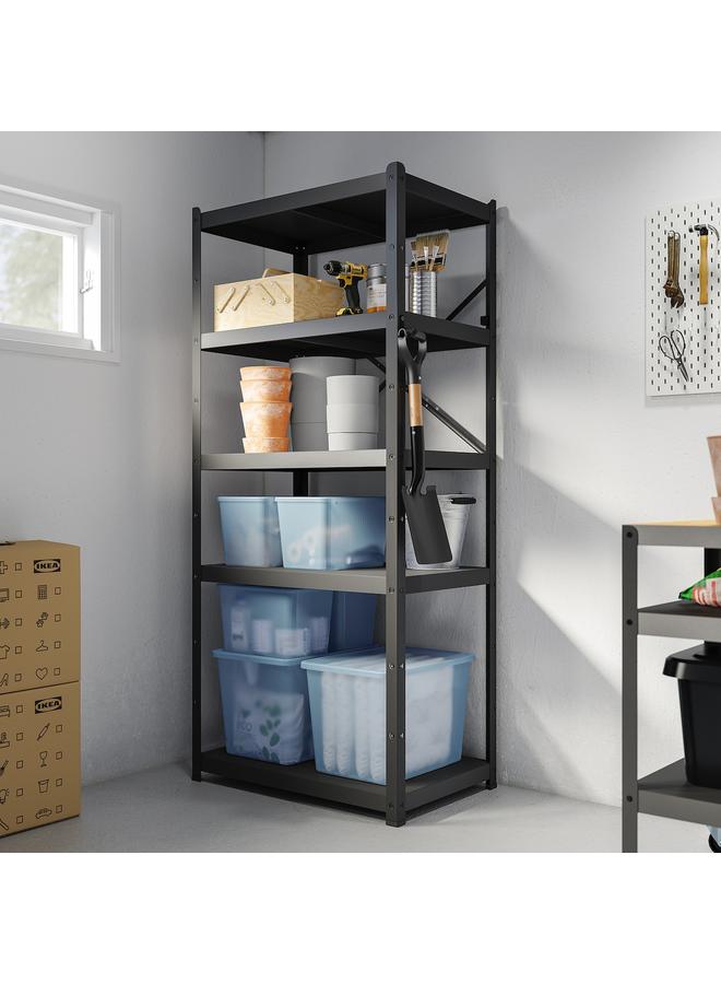 Zaboon Storage box with lid, transparent grey-blue, 36x50x35 cm/44.5 l - Image 2