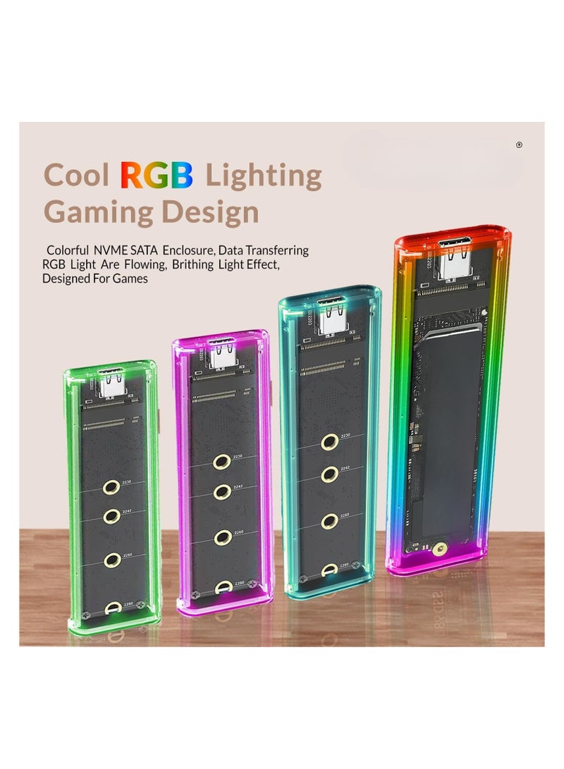 Portable USB-C External Enclosure for M.2 PCIe NVMe/SATA SSD – Supports UASP & TRIM – Compatible with 2230/2242/2260/2280 M.2 (B+M) Key SSDs - Image 2