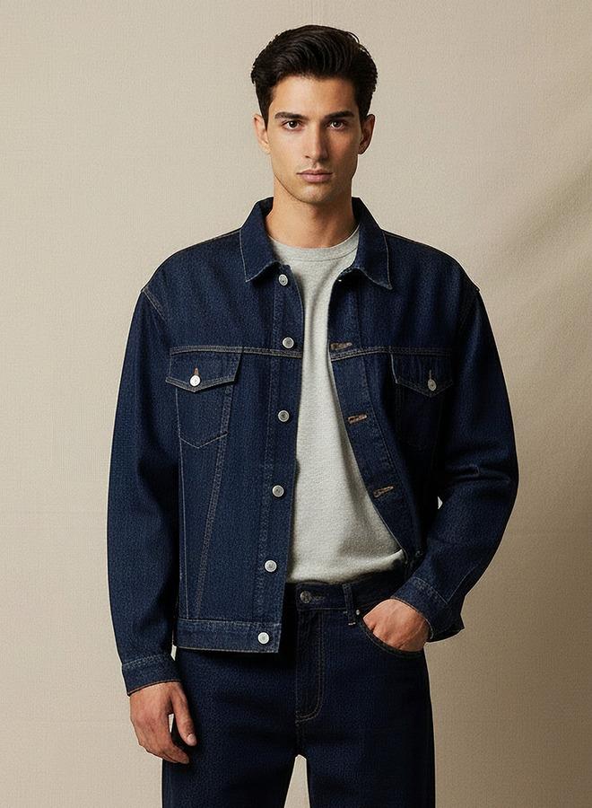 Lee Cooper Men Regular Fit Denim Trucker Jacket - Image 1