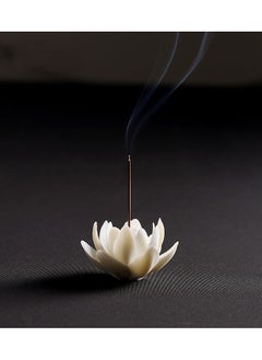 Aura Finesse Handmade Incense Holder,Handicraft Incense Holder for Sticks,Ceramic Lotus Ash Catcher Tray,Porcelain Decorative Flower  - Image 2