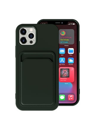 All-in-one Card Holder Suitable For Iphone14prax Mobile Phone Case Apple 13 Tpu Frosted Soft Case Protective Cover-Color:Dark Green-Applicable Model:15 Prax - pzsku/Z3CCC1FBCC4A1C95CA27AZ/45/1744087471/03778aef-6fa6-4bdb-b3e2-7718fe710ca1