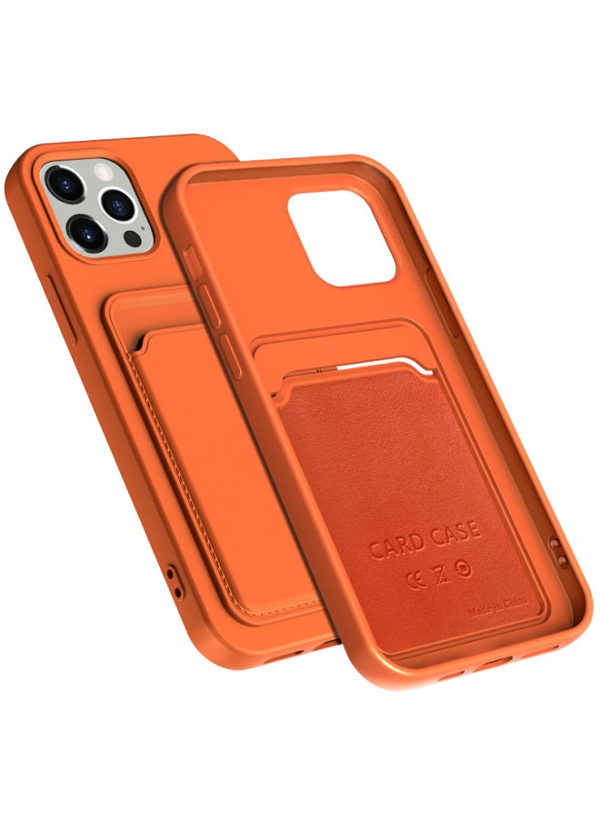 All-in-one Card Holder Suitable For Iphone14prax Mobile Phone Case Apple 13 Tpu Frosted Soft Case Protective Cover-Color:Dark Green-Applicable Model:15 Prax