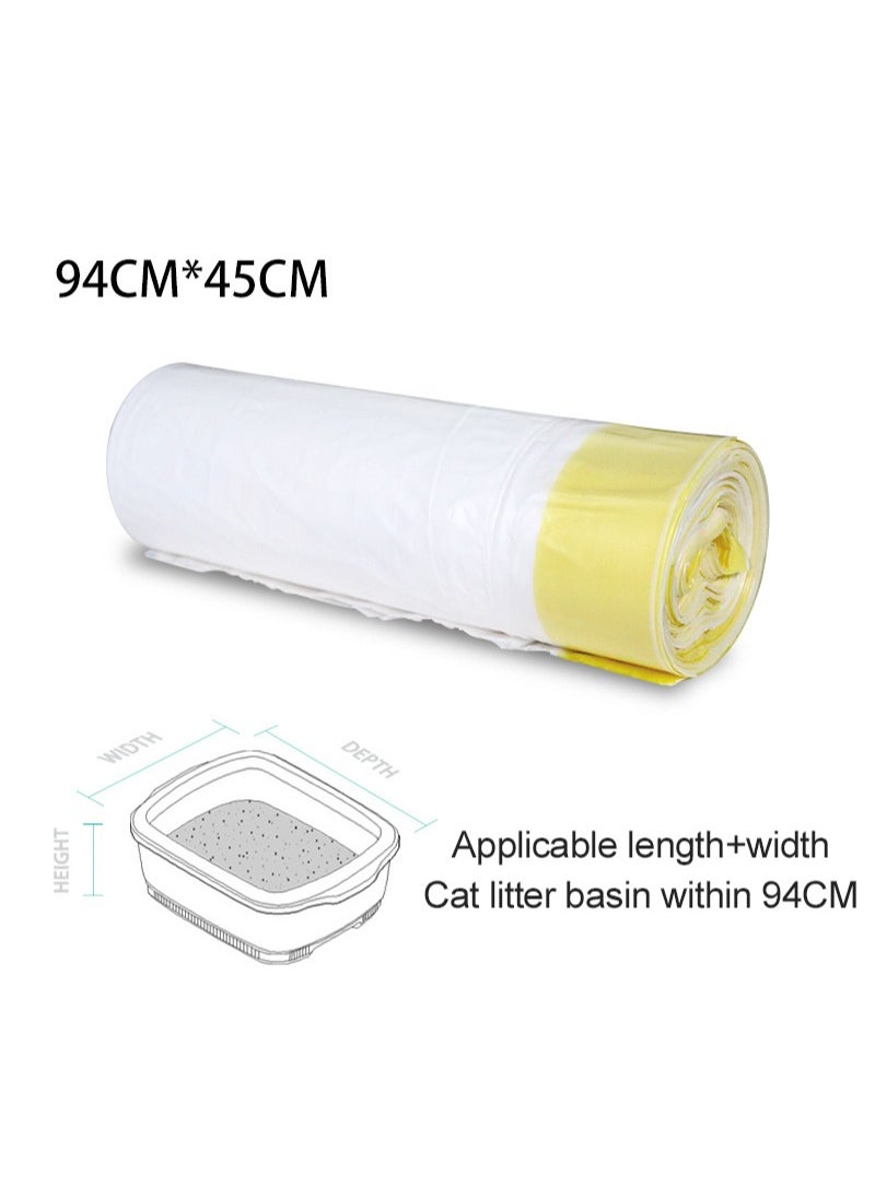 20 Pcs Cat Litter Basin Lined with Garbage Bag with Thickened Drawstring and White Continuous Roll Cat Litter Bag