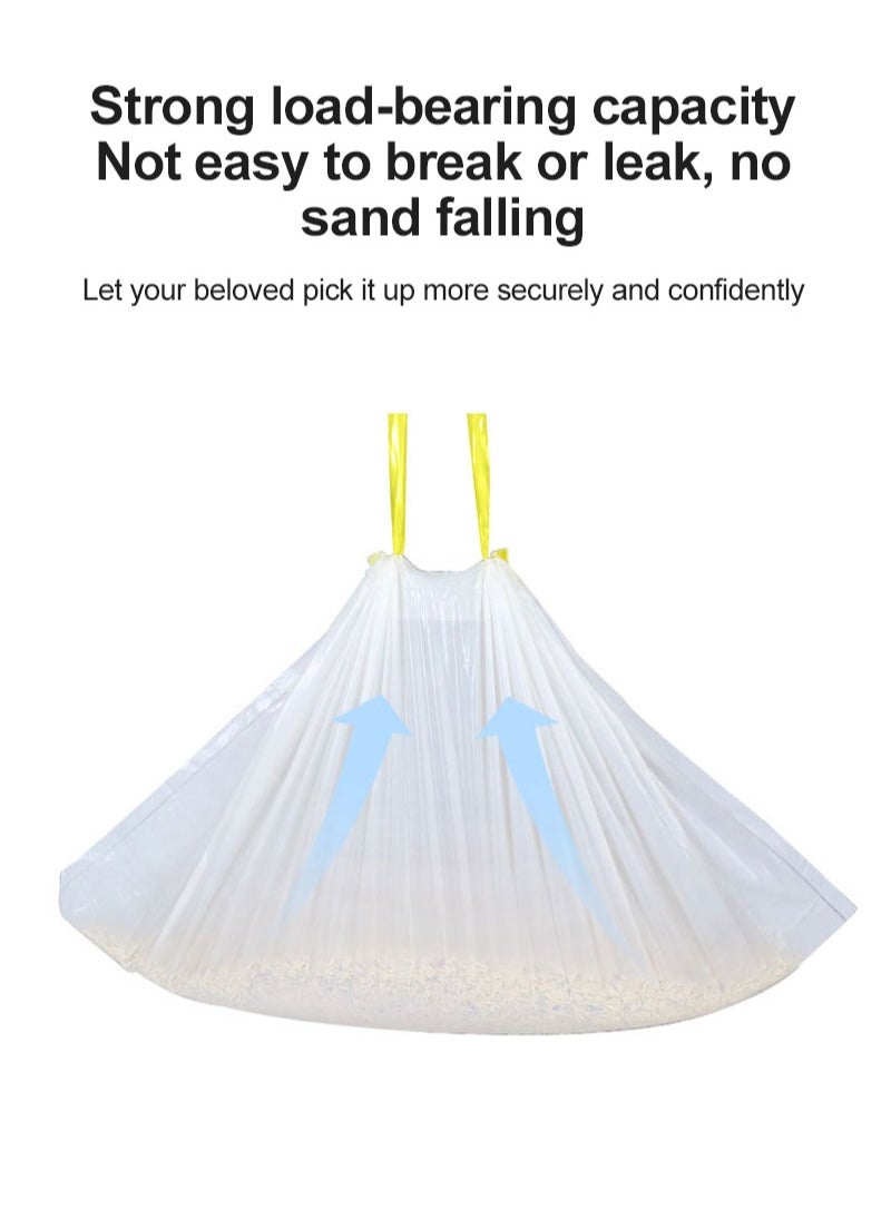 20 Pcs Cat Litter Basin Lined with Garbage Bag with Thickened Drawstring and White Continuous Roll Cat Litter Bag