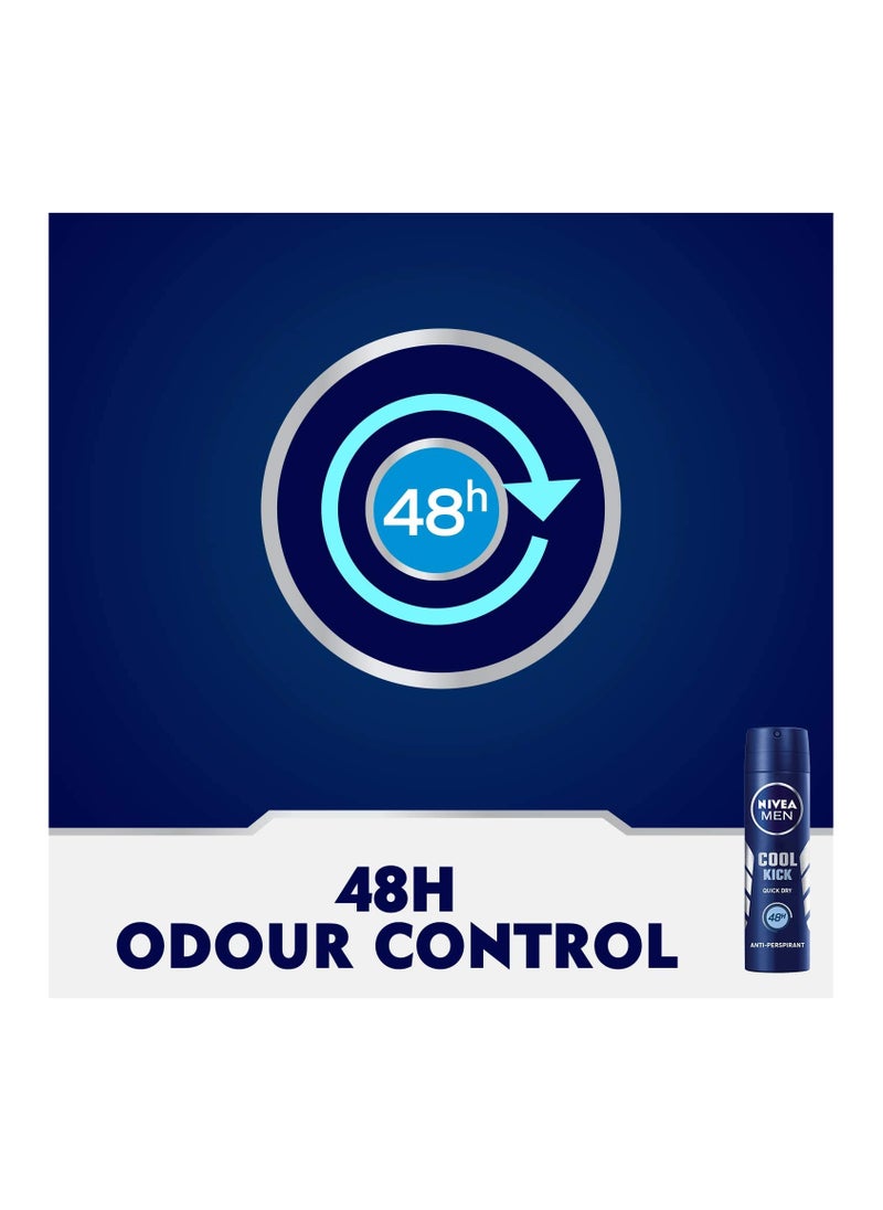 NIVEA MEN - Nivea Men Deodorant Spray For Men Cool Kick Fresh Scent 150ml - Image 1