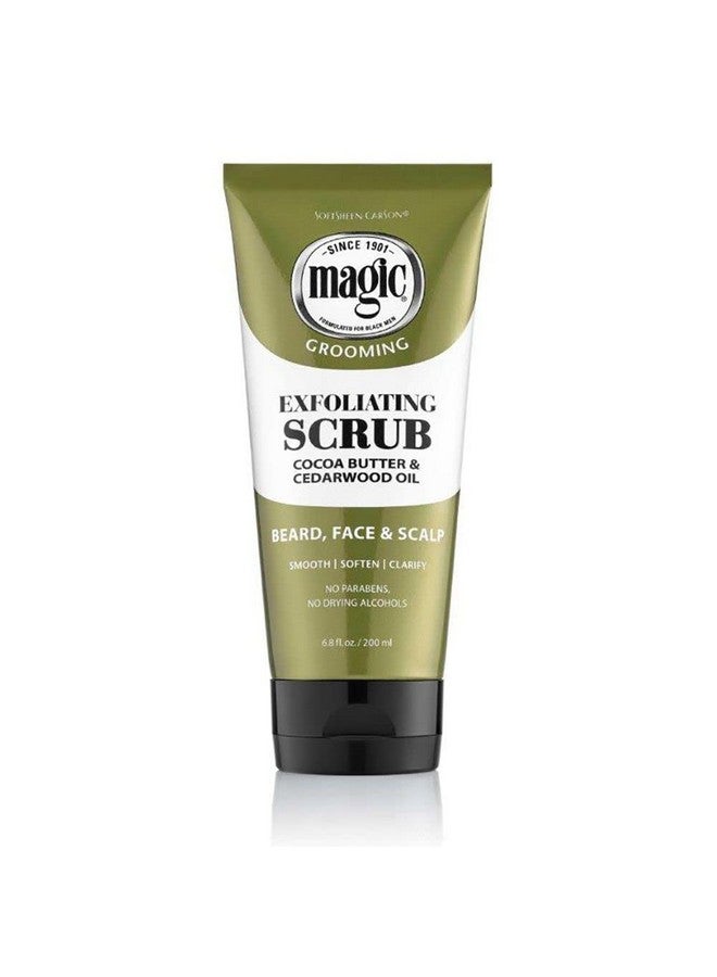 SoftSheen-Carson Magic Men's Grooming Facial Exfoliating Scrub, Softens, Smooths and Clarify, With Cocoa Butter and Cedarwood Oil for Beard, Skin and Scalp, 6.7 fluid ounces - Image 1