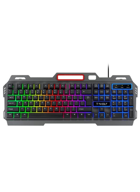 104-Key Gaming Keyboard Steel Plate Backlit Membrane with Mechanical Feeling for Computer Laptop PC Gamer