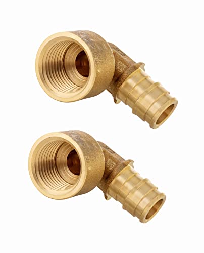 EFIELD 2-Pack EFIELD Pex A Full Flow Expansion Brass Fittings 3/4" X 3/4" Female Elbow Adapter, ASTM F1960,(PEX1960102) - Image 1