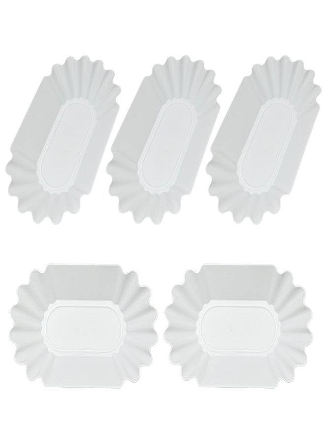 CAFEMASY Coffee Beans Cupping Sample Tray Reusable Plastic Plate for Scooping and Weighing, Display Sample Coffee Beans (5pcs-White) - Image 1