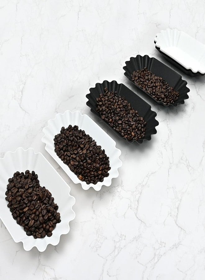 CAFEMASY Coffee Beans Cupping Sample Tray Reusable Plastic Plate for Scooping and Weighing, Display Sample Coffee Beans (5pcs-White) - Image 5