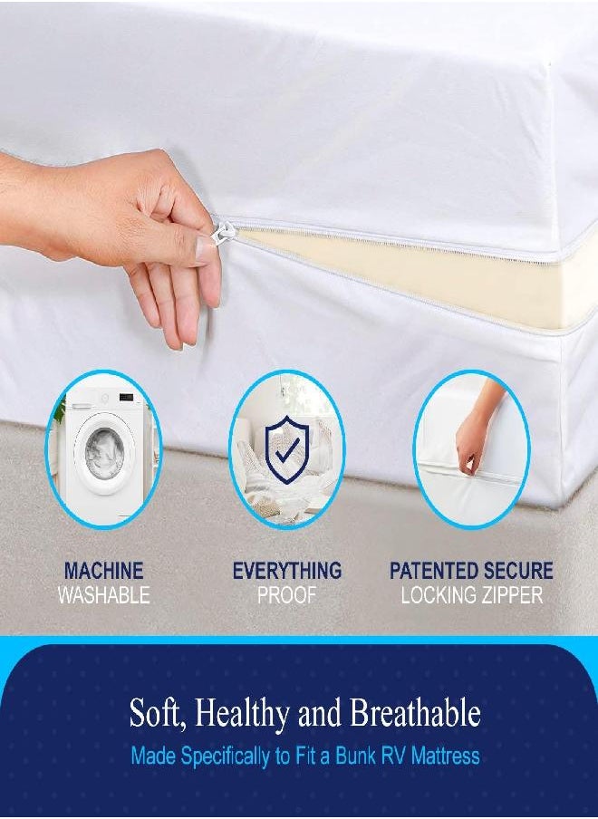 AllerSoft - RV 6 Sided Zippered Mattress Protector with Secure Locking Zipper for 76x80 King. Creates a Natural Seal Around Your Mattress from Dust, Pet Dander, Pollen, Liquids & More. Oeko-Tex Certified - Image 1