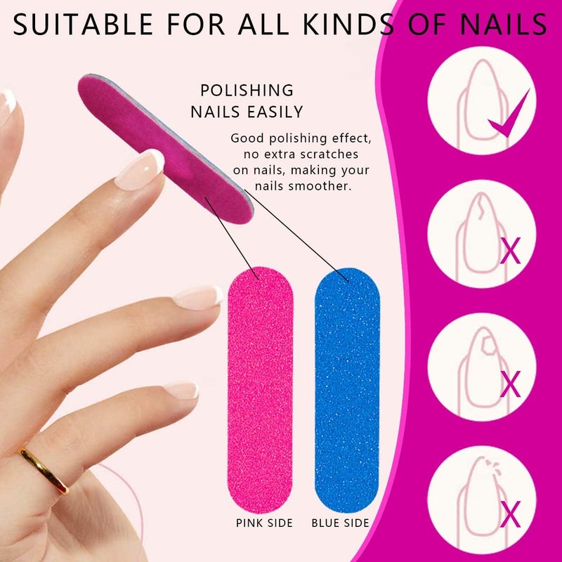 KISEER Mini Nail Files Bulk, 100 Pcs Disposable Double Sided Emery Boards Travel Size for Men, Women, Kids (2 Inch) - Image 4