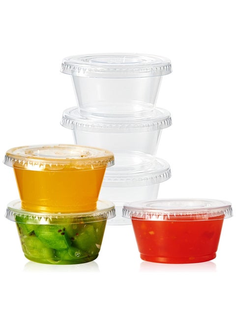 100 Sets 4oz Portion Cups with Lids