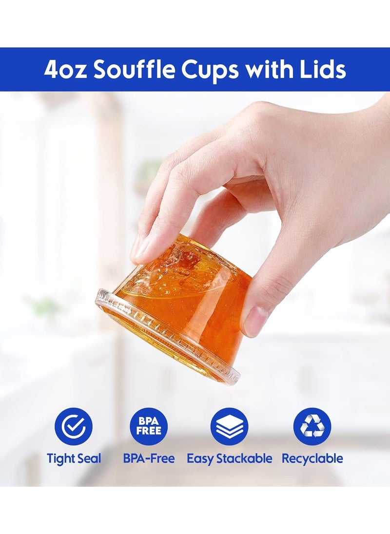 Star - 100 Sets 4oz Portion Cups with Lids - Image 1