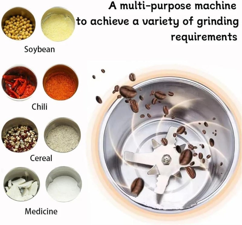 Electric Coffee and Spice Grinder Stainless Steel Jumbo – For Grinding Coffee, Spices, Cereals & Nuts – Powerful Motor & Sharp Blades For Fast & Accurate Grinding - Image 3