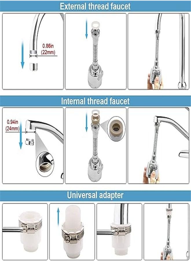 Goolsky - Goolsky Faucet Sprayer Attachment Movable 360° Rotatable Anti -Splash Water Saving Tap Faucet Extender with Universal Adapter Set Kitchen Sink Accessories Tools - Image 1