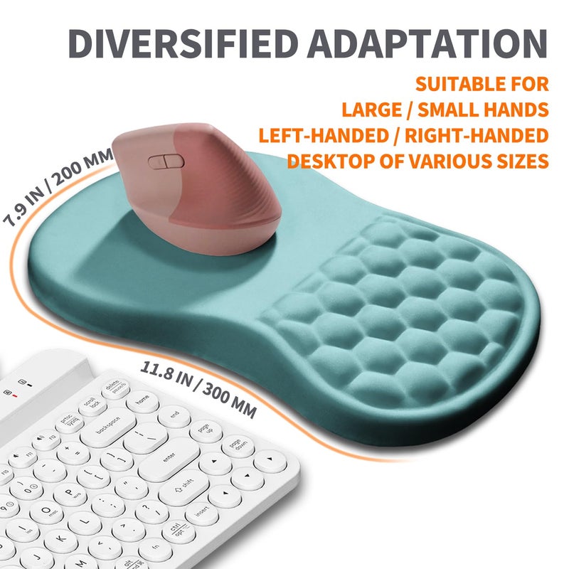 Armanza Ergonomic Joint Wrist Support Mouse Pad With Memory Foam Cushion Massage Bump  Carpal Tunnel Pain Relief Mousepad Slope Design For Wrist Rest  11.8X7.9 In  Lightblue - Image 5