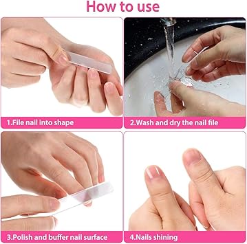 HUPOO Nano Glass Nail Files Nano Crystal Mini Fingernail File Upgrade Nail Buffers Nail Polishing Strip Professional Crystal Nail Manicure Tool 3 PcsSet - Image 5