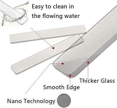 HUPOO Nano Glass Nail Files Nano Crystal Mini Fingernail File Upgrade Nail Buffers Nail Polishing Strip Professional Crystal Nail Manicure Tool 3 PcsSet - Image 3