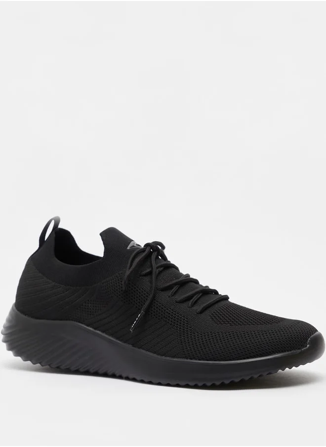 داش Men Textured Lace Up Sports Shoes