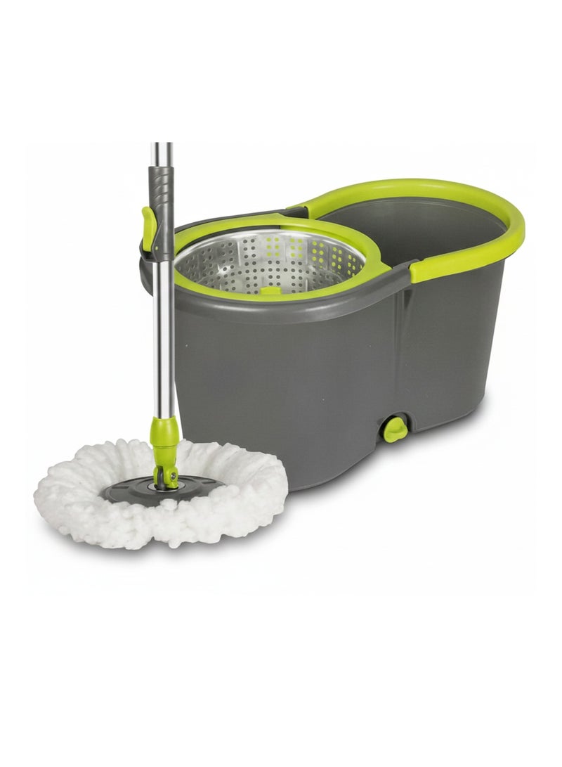 Bright Home 360° Rotating Floor Mop with Dual Chamber Bucket and Stainless Steel Spin Basket – Adjustable Handle & Quick Water Drainage - Image 1