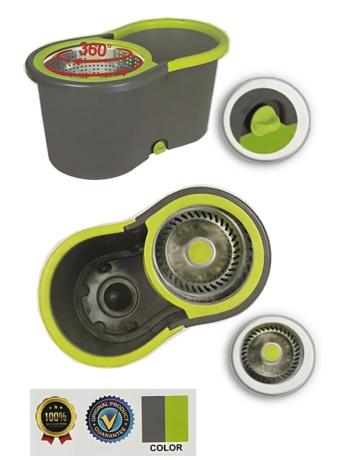 Bright Home 360° Rotating Floor Mop with Dual Chamber Bucket and Stainless Steel Spin Basket – Adjustable Handle & Quick Water Drainage - Image 5