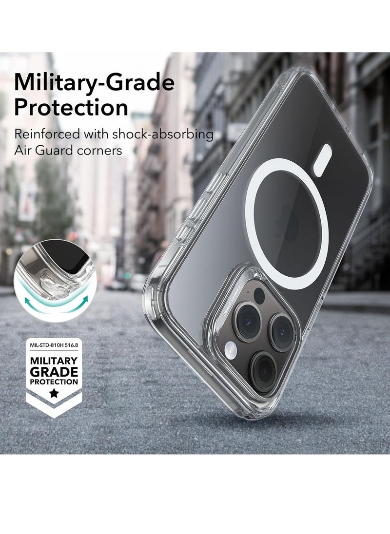 Raxoom iPhone 15 Pro Max Case Set, Compatible with MagSafe, 1 Tempered-Glass Screen Protector, 1 Set of Camera Lens Protectors, Yellowing and Scratch Resistant, Classic Series, Clear - Image 4