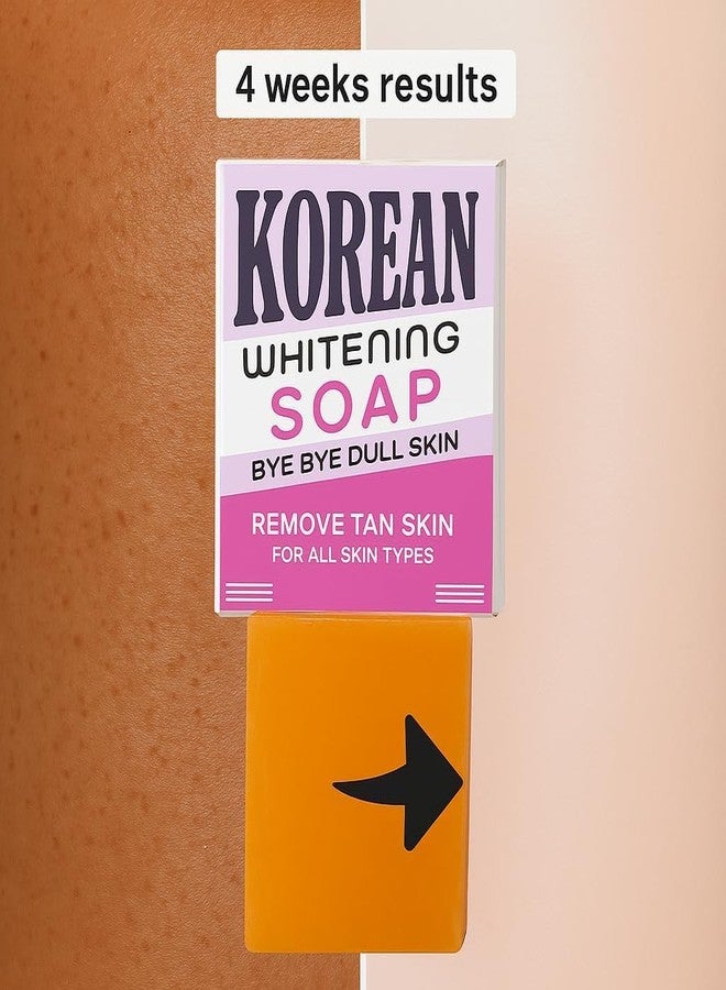 MIHAI Korean Whitening Soap - Bye Bye Dull Skin, Remove Tanning, Brightening Face & Body Soap with Kojic Acid, Vitamin C, Niacinamide. Fades Dark Spots, Removes Tan, for All Skin Types.100g (PACK OF 3) - Image 3
