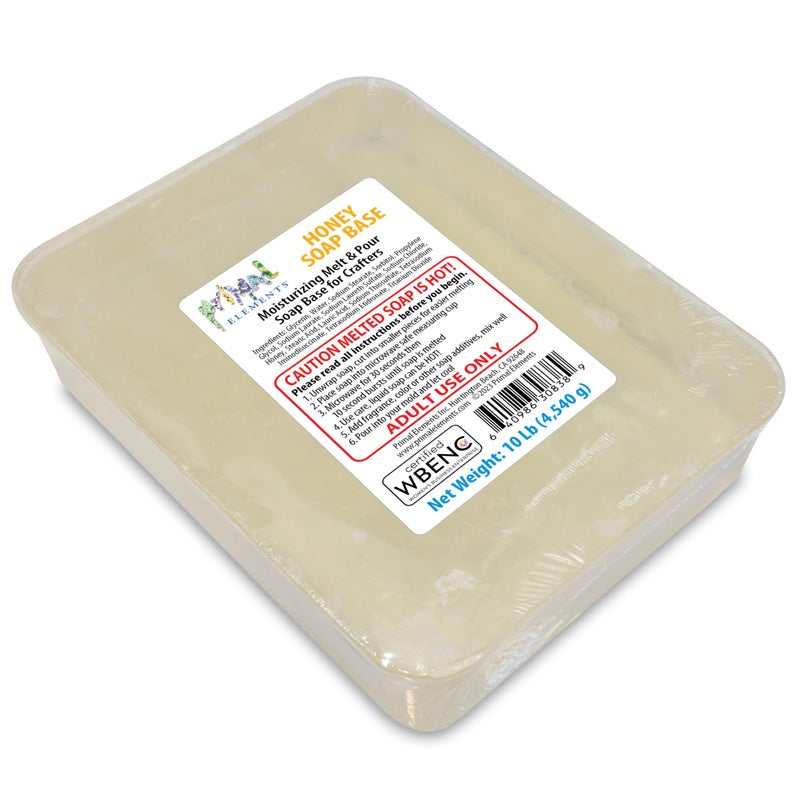 Primal Elements Honey Soap Base - Moisturizing Melt and Pour Glycerin Base for Crafting and Soap Making, Easy to Cut - 10 Pound - Image 2