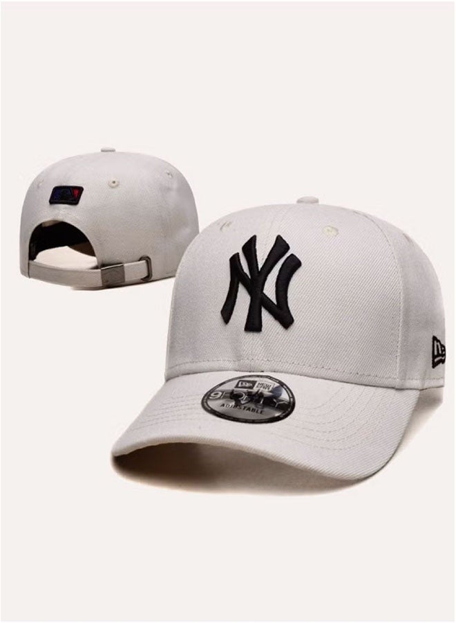 NYY new york yankees baseball hat duck billed hat sun hat pointed hat sun hat pure cotton men's and women's hat baseball outdoor  White - Image 2
