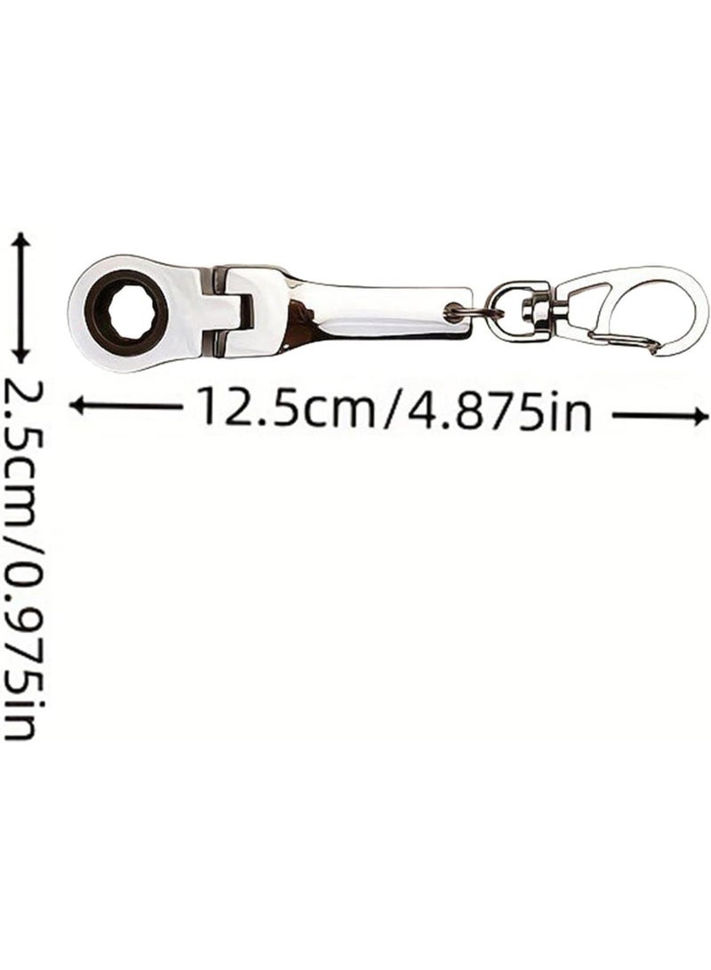 GGOOT Ratchet Wrench Key Ring - Wrench with 10mm Ratchet Wrench Key Ring - Wrench Key Ring Socket Wrench Mechanic Workshop Accessory - Image 5