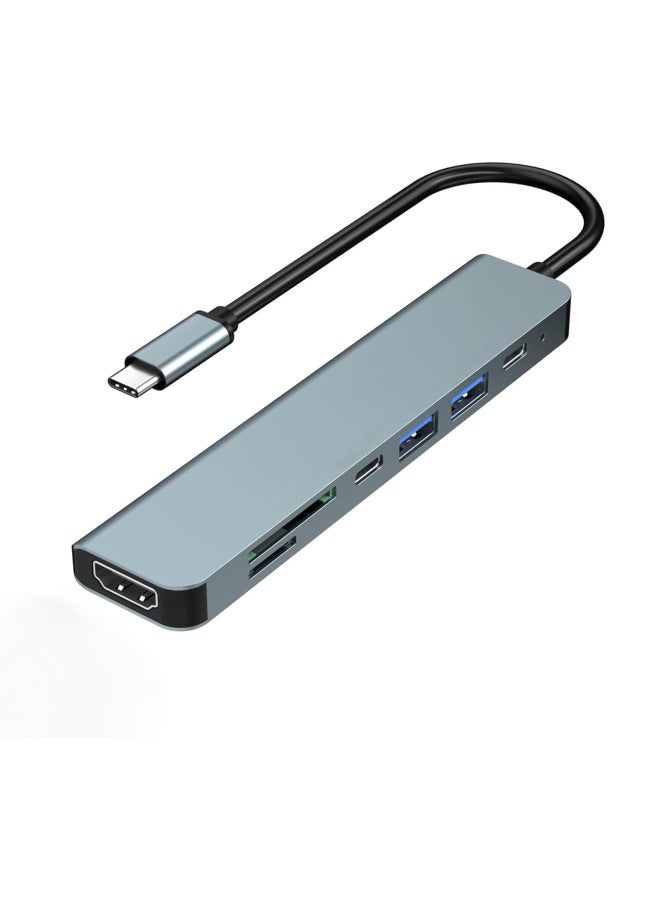 نيوترل 7-in-1 محطة إرساء للهواتف المحمولة والأجهزة اللوحية وأجهزة الألعاب المحمولة، محول متعدد الوظائف من النوع C 7in1 Hub - Image 1