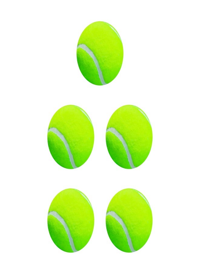 JPV Tennis Ball for Cricket Match Tournament | Soft Lightweight Tennis Balls Green Color 5 Pcs - Image 1
