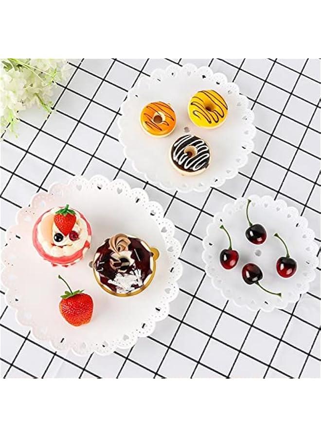 3-Tier Dessert Cake Stand, Tiered Serving Cake Stand Small Cupcake Stand Cookie Tray Rack Candy Buffet Set Up Fruit Plate for Tea Party, Wedding and Birthday (White) - Image 4