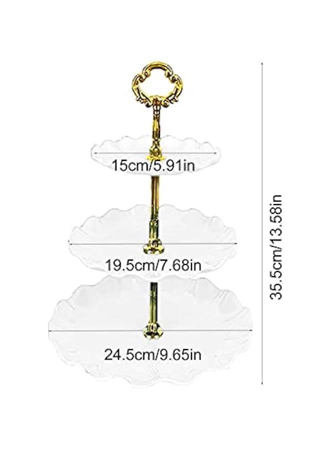 3-Tier Dessert Cake Stand, Tiered Serving Cake Stand Small Cupcake Stand Cookie Tray Rack Candy Buffet Set Up Fruit Plate for Tea Party, Wedding and Birthday (White) - Image 5