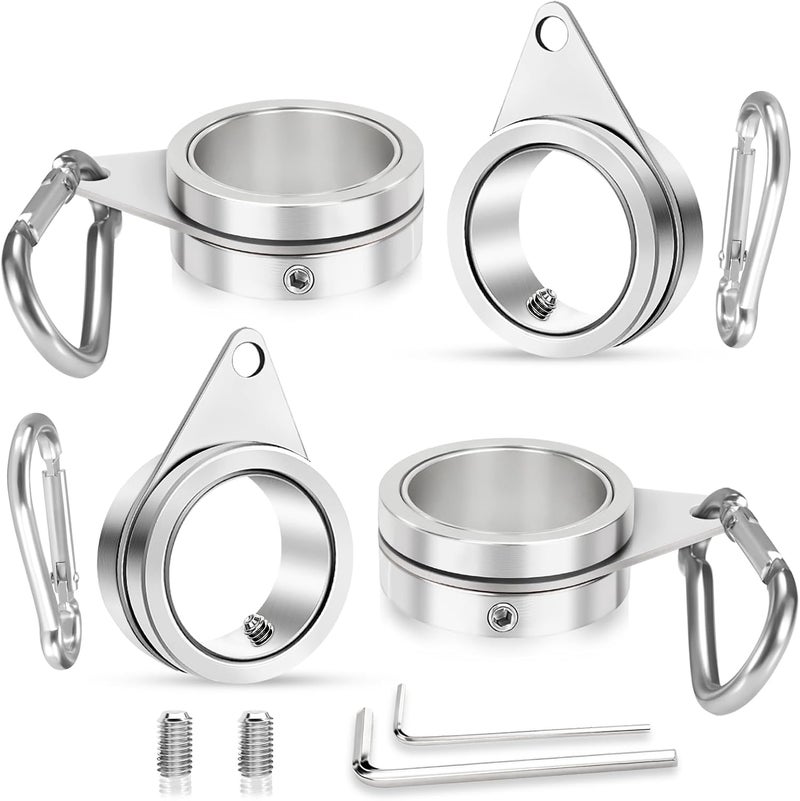 1" حلقات قطب العلم، مشابك دوارة لقطب العلم، مصنوعة من سبيكة الألومنيوم مقاومة للتشابك، حلقات دوارة قابلة للتدوير 360 درجة، أجزاء هاردوير لتركيب الأعلام مع خطافات لقطب علم بقطر يتراوح بين 0.75 و1.0 بوصة. - Image 1