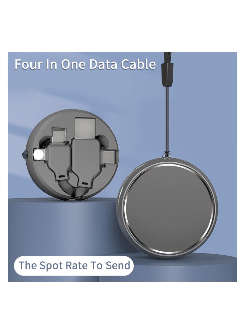 SOLARAE Retractable Charger, Retractable Charging Cable PD Fast Charger Cord with Type C to C is PD Max 4A Super Fast Charge/USB, Type-Cport Multi Charging Cable, Multiple Phone Charger Cord(1 Pack,1Meter) - Image 2