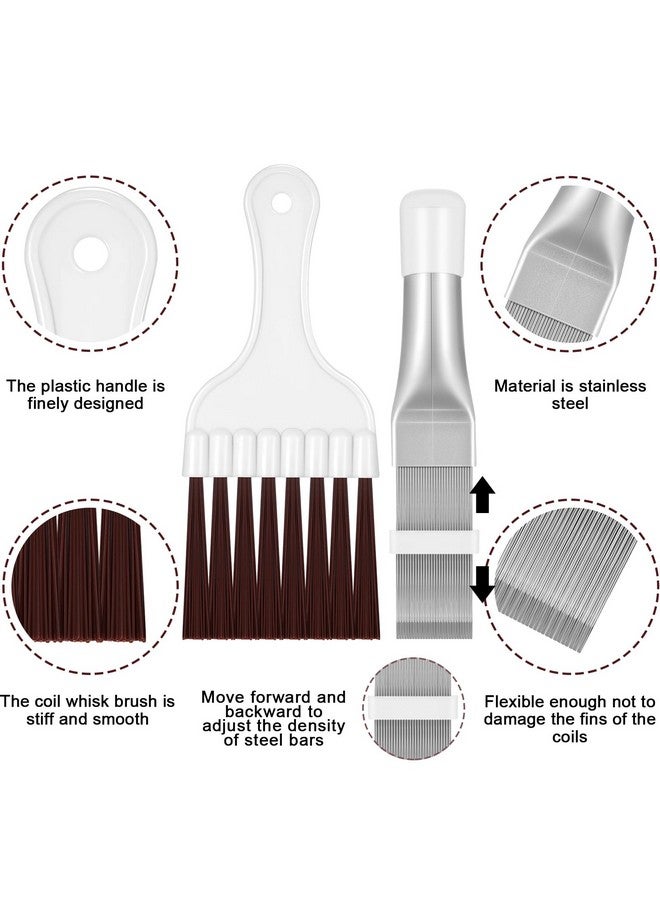 BOAO Boao Air Conditioner Condenser Fin Comb, Fin Cleaning Brush Air Conditioner Coil Cleaner Refrigerator Coil Cleaning Whisk Brush Evaporator Radiator Repair Tool(2 Pieces) - Image 4
