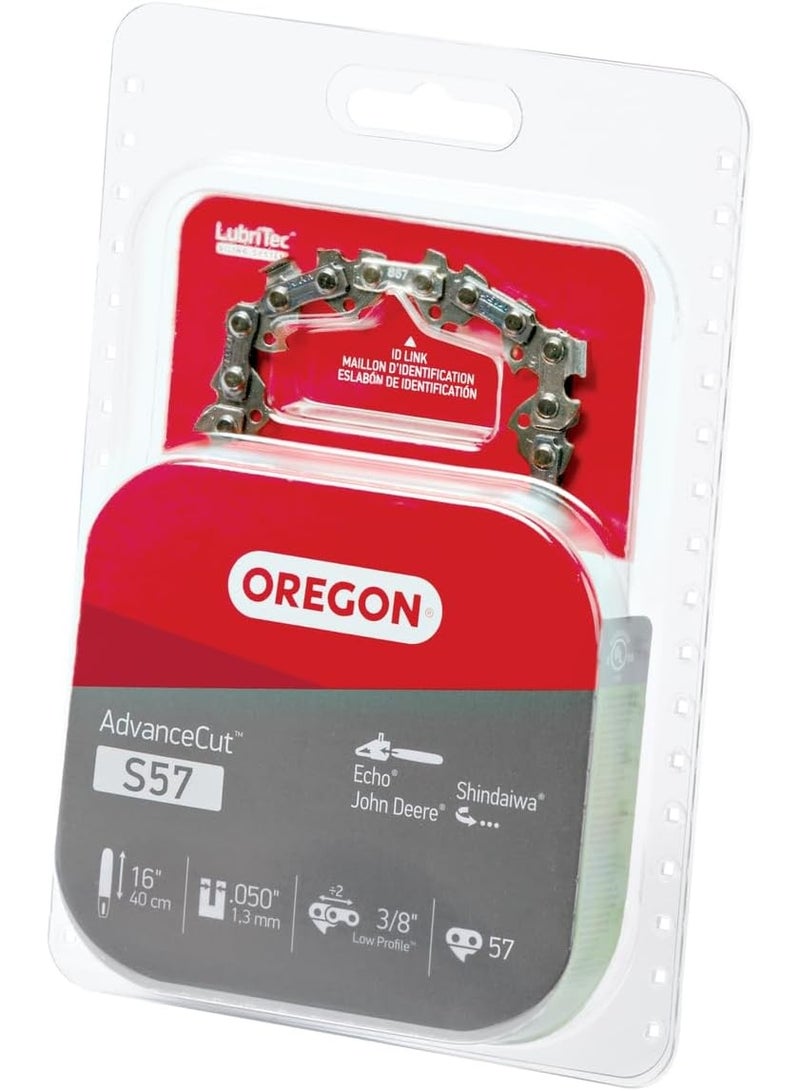 Oregon S57 AdvanceCut Replacement Chainsaw Chain for 16-Inch Guide Bar, 57 Drive Links, Pitch: 3/8" Low Profile, Low Vibration, .050" Gauge, Gray - Image 3