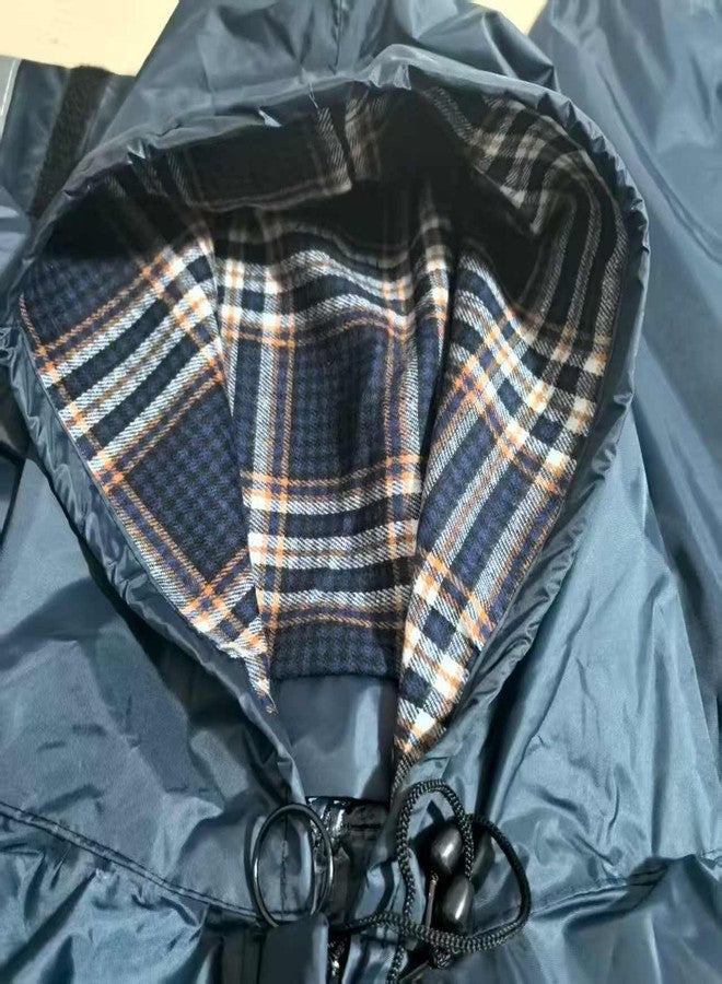 Fonakei Upgraded Wheelchair Rain Poncho Hat Lined, Mobility Scooter Rain Poncho With Sleeves, Comfortable Waterproof Wheelchair Ponchos For Adults, Elderly, Disabled, Navy Blue - Image 2