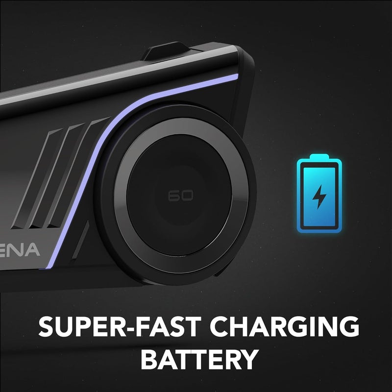 Sena 60S Motorcycle Communication Headset with Wave, Mesh, and Bluetooth Intercom, 2nd Generation Sound by Harman Kardon - Image 3