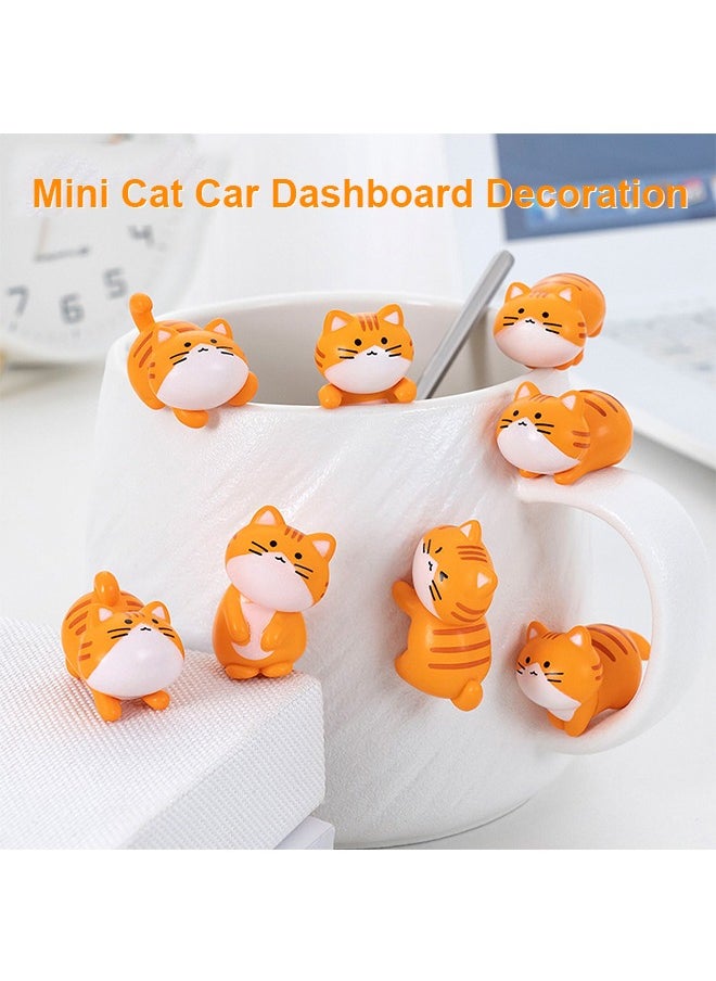 Generic 8 Pcs Mini Cat Cute Car Accessories, Funny Rear View Mirror & Dashboard Decorations Cute Car Ornament Interior Decors Gift, Orange  - Image 2