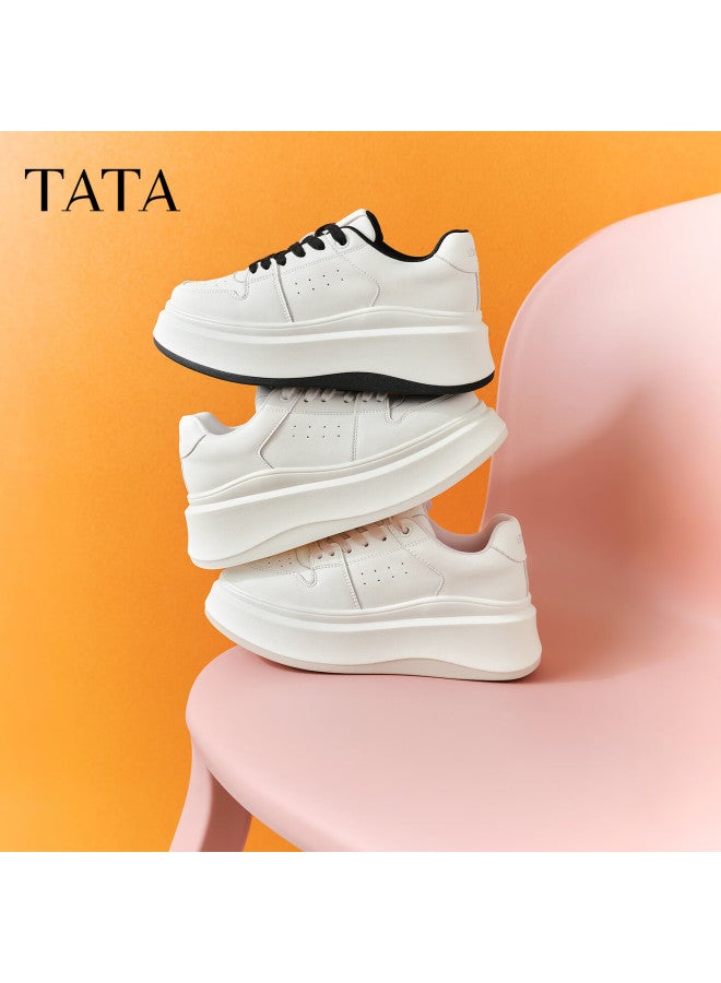Tata Little White Whale Thick Sole Casual Platform Student Sneakers White Am6 36 - Image 1