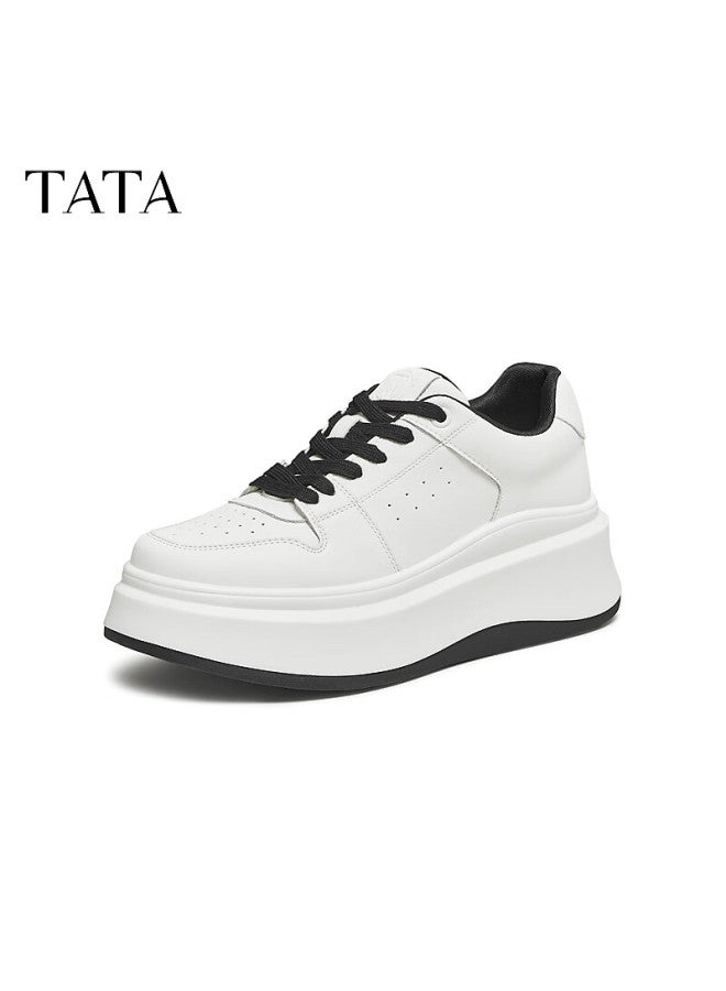 Tata Little White Whale Thick Sole Casual Platform Student Sneakers White Am6 36 - Image 2