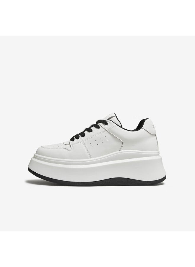Tata Little White Whale Thick Sole Casual Platform Student Sneakers White Am6 36 - Image 3