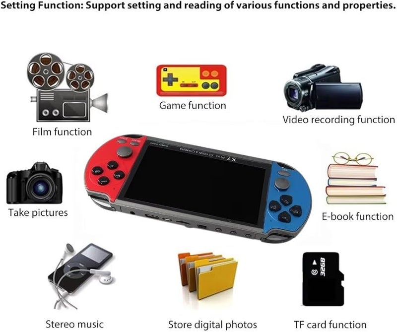 Portable Handheld Video Game Console 5.1 Inch Screen 8GB RAM 128Bit Built In 10000 Games - Image 3