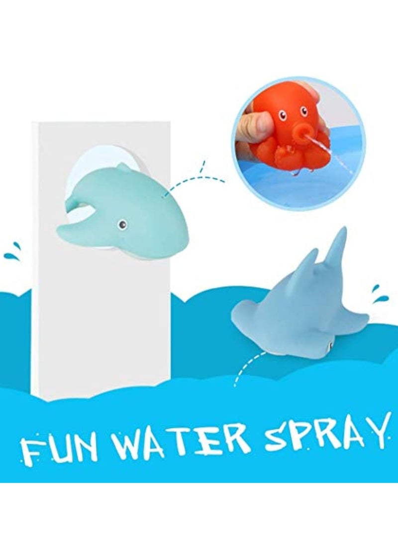 YelaJoy 7Pcs Baby Bath Toys, Scoop Net Fish Pool Toys with Spray, Sounds, Color Changing Toddler Bathtub Toys  - Image 5