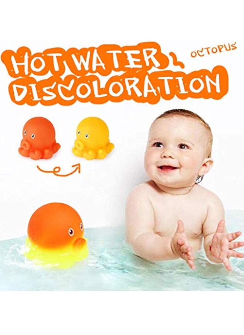 YelaJoy 7Pcs Baby Bath Toys, Scoop Net Fish Pool Toys with Spray, Sounds, Color Changing Toddler Bathtub Toys  - Image 3