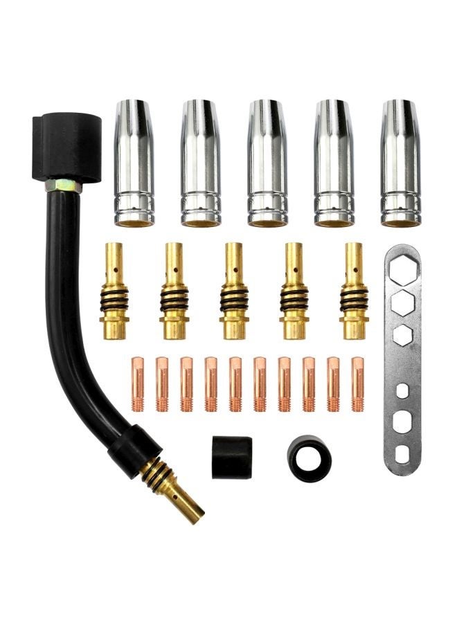 NIBEMINENT 24-Piece Electrode Shield Cup Set For MIG Welding Machine Silver/Gold/Black - Image 1